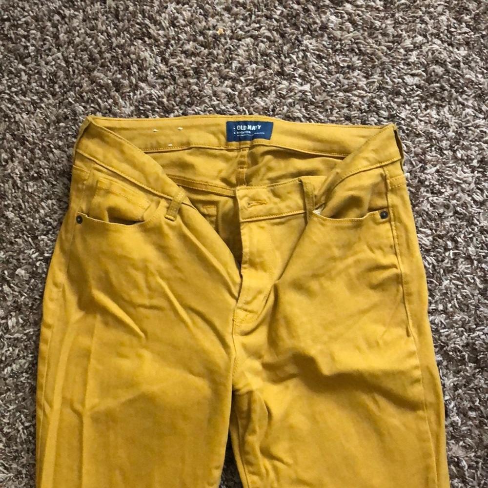 Old Navy Rockstar Mustard Mid-Rise Pant